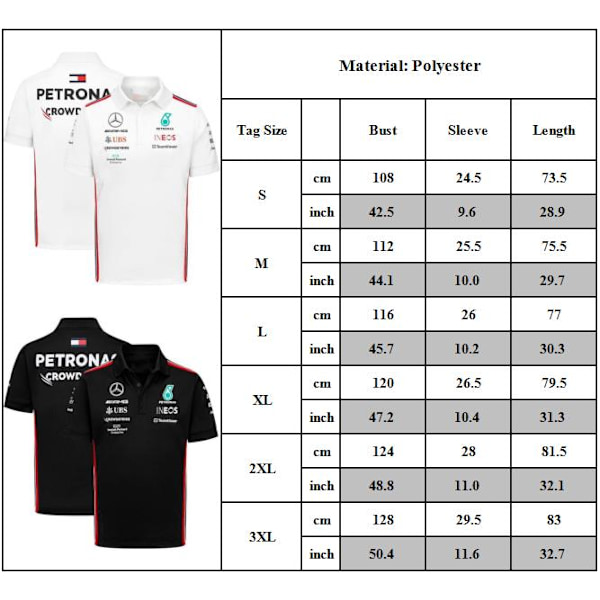 F1-kilpatallin poolopaita, miesten lyhythihainen poolopaita, rento t-paita, topit Black M