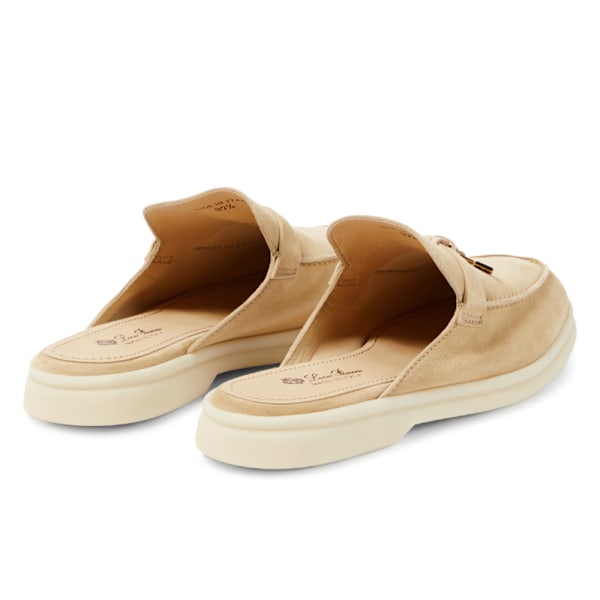 LORO PIANA Charms Walk Utsmyckade Mockamules Tofflor Apricot 41