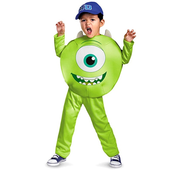 Barne Gutter Jumpsuit Monster Morsom Mike Wazowski Halloween Kostyme Universitet Store Øyne Antrekk M