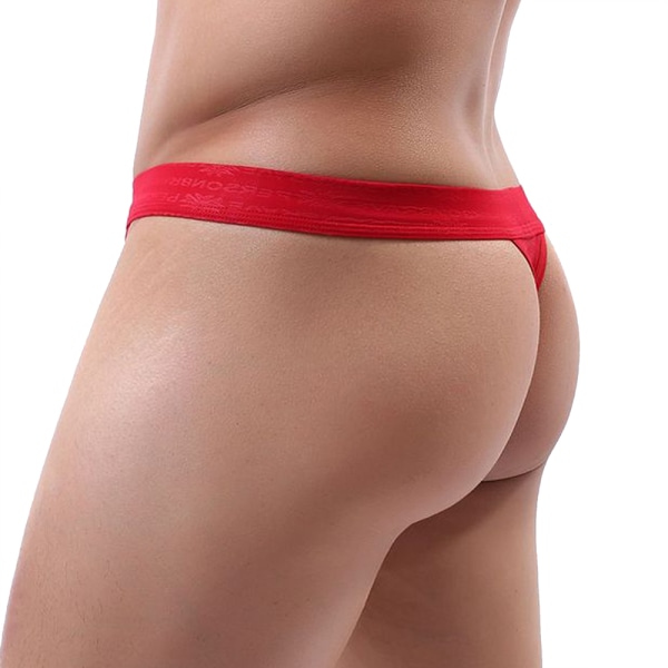 Andningsbara herrtrosor Sexiga underkläder Trosor med låg midja Red XL