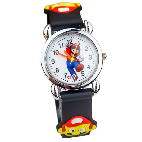 Barn Pojkar Flickor Super Mario Armbandsur Analog Quartz Klockor Födelsedagspresenter' Black