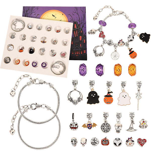Julekalender Charm Armbånd Smykker Nedtælling Blind Box Legetøj Halloween Gave