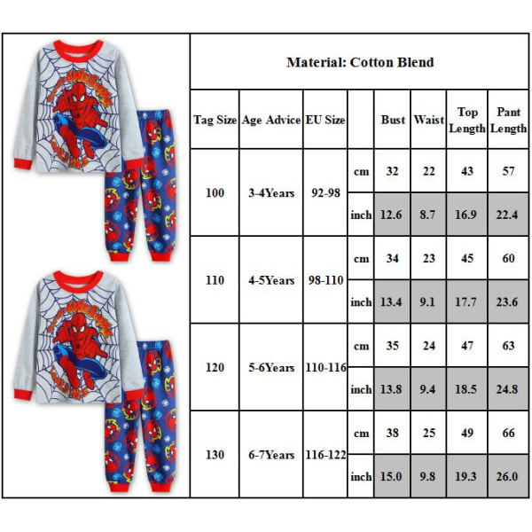 Barn Pojke Pyjamas Outfits Nattkläder Spiderman Avengers SuperHero
