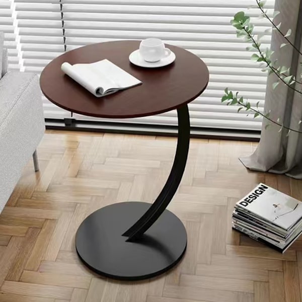[3-dages forsendelse] Sidebord, C-formet mobilt sofabord, laptopbord, sofabord, computer sidebord, 40x60cm, valnøddeoptik, til stue