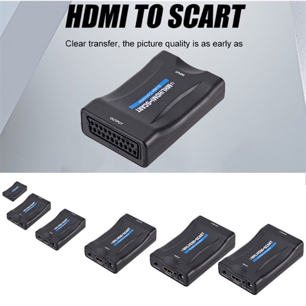 Scart–HDMI-sovitin 1080p video- ja audiomuunnin