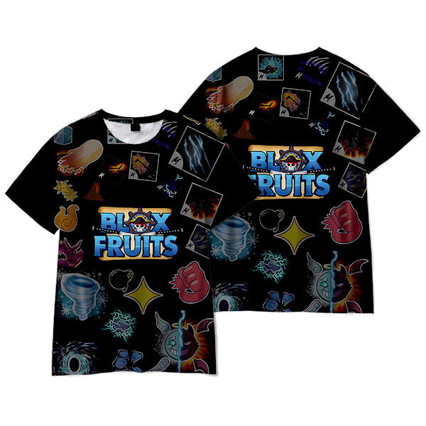 Roblox Blox Fruits Barn 3D-tryck T-shirt Pojkar Flickor Sommar Kortärmad Tee Toppar A 9-10 Years