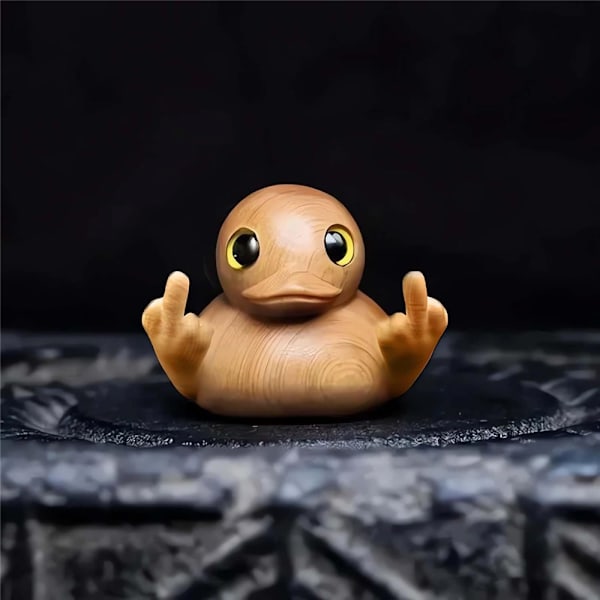 Rolig Resin Middle Finger Duck Staty, Unika Mini Figurer Prank Gåvor Orname S