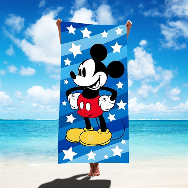 Mickey Mouse Minnie Stor Mikrofiber Strandhandduk Lätt Snabbtorkande Simhanddukar B 75*150CM