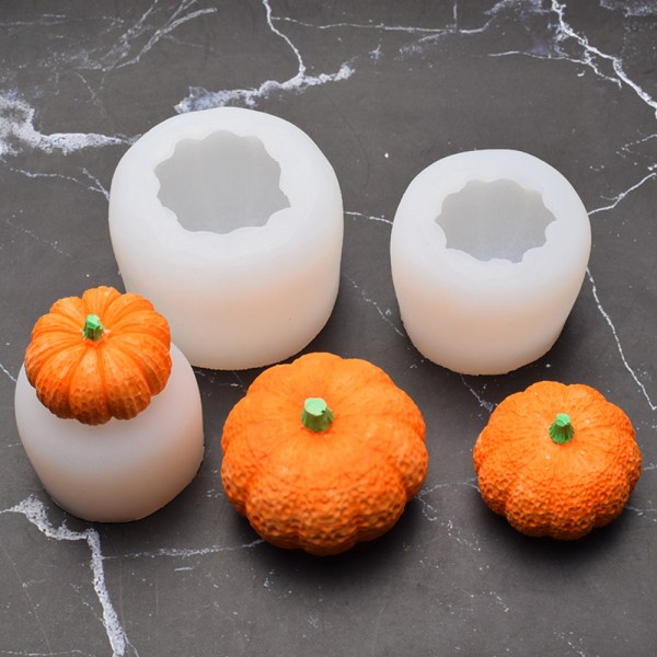 Halloween 3D Pumpa Ljusform Handgjord DIY Silikonform L