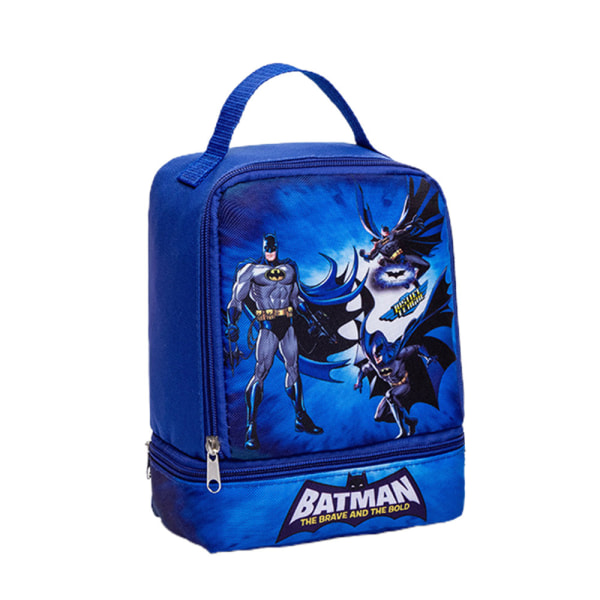 Barn Lunch Box Bag Dubbellagers Isoleringsväska för Student Batman