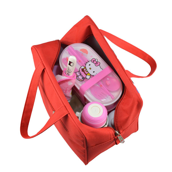 Katie Cat Lunch Bag Vuxna Tonåringar Isolerad Arbets- och Skolväska Red Bear
