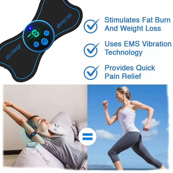 Mini Nackmassage Apparat Cervikal Stimulator Smärtlindring Elektrisk Digital display rechargeable