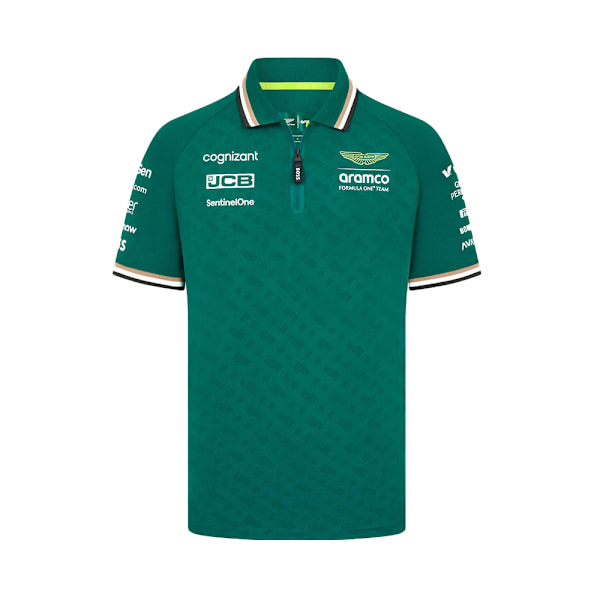 F1 Team Officiell Polotröja Herrar Dragkedja Upp Hals T-Shirt Toppar Grön S