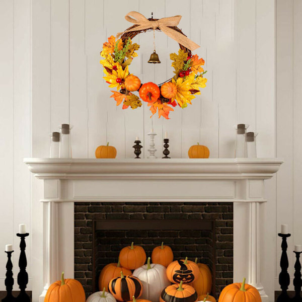 Dörr höst lönnlöv klocka girlang Halloween pumpa krans