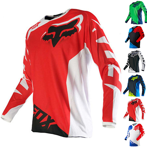 Herr långärmad Motocross Cykling Fotbollströja Jersey - Mountainbike Mtb Tröja - Herr Motorcykelkläder B-White XL