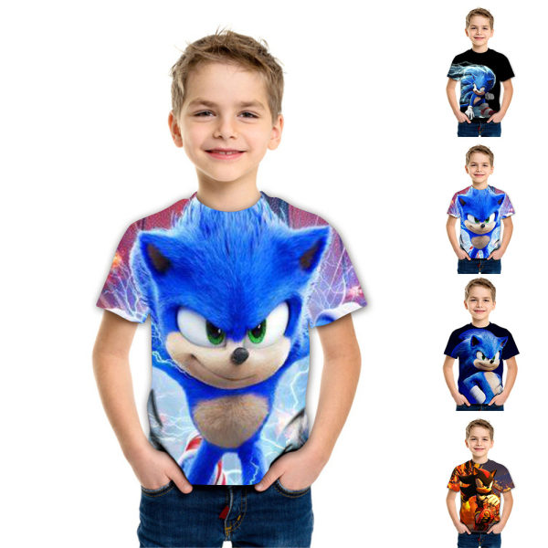 T-shirt för pojkar Barn Sonic The Hedge kostymskjorta C 110cm