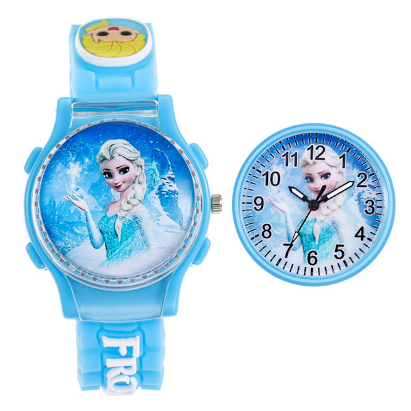 Girls Frozen Elsa Watch Princess Söta leksakspresenter Tecknad blue