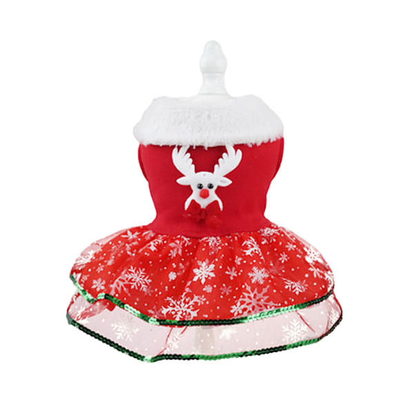 Jultomte-kläder för hundar och katter, juldräkt, vintervarm cosplay-dräkt för valpar Red S