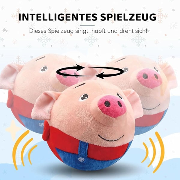 2024 Nya Interaktiva Hundleksaker Pratande Rörlig Hundboll Leksak Cartoon Gris Plysch Ljud Elektronisk Vallning Boll för Hundar Skaka Studsa Tråkighetsleksaker Rabbit