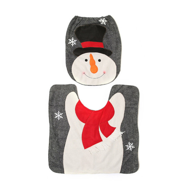 2 st julälg tomte toalettstolsskydd matta heminredning snowman