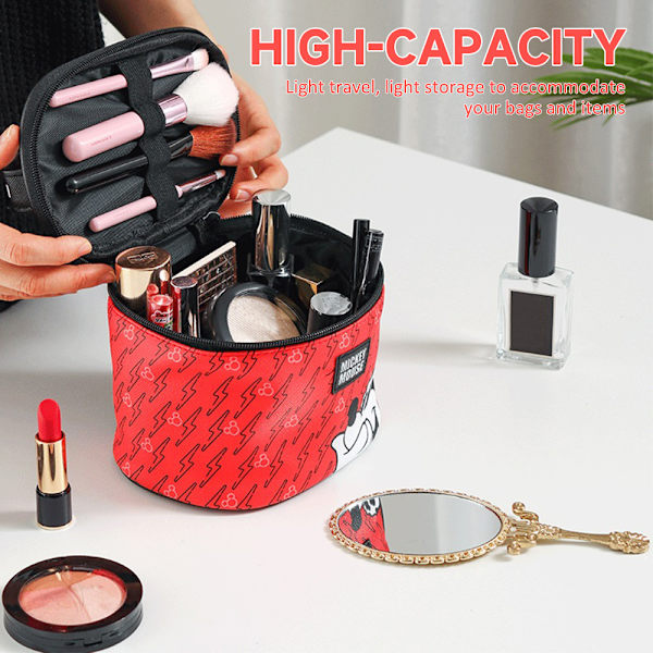 Mickey Mouse Spand Dame Makeup Taske, Rejse Lynlås Taske Bærbar Makeup Opbevaring Taske Toilet Taske Gave til Venner og Fans A