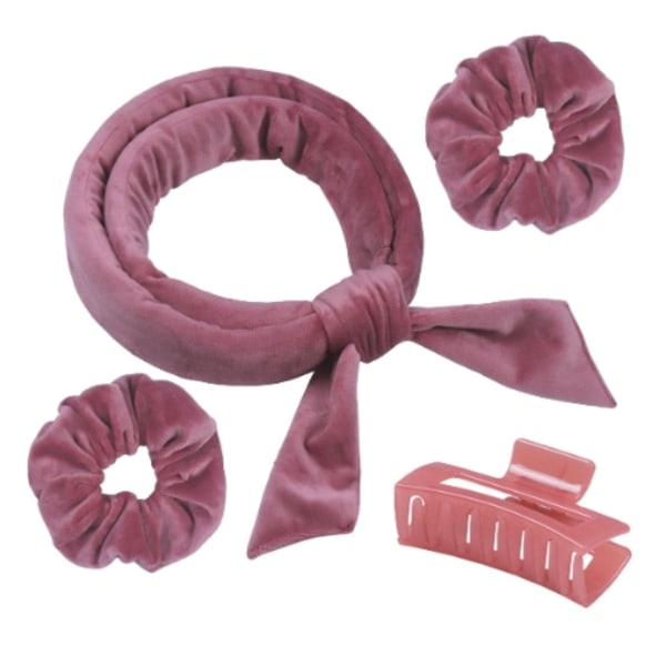 Värmelös Curling Pannband Curl Ribbon med Hair Claw Clip lotus root powder
