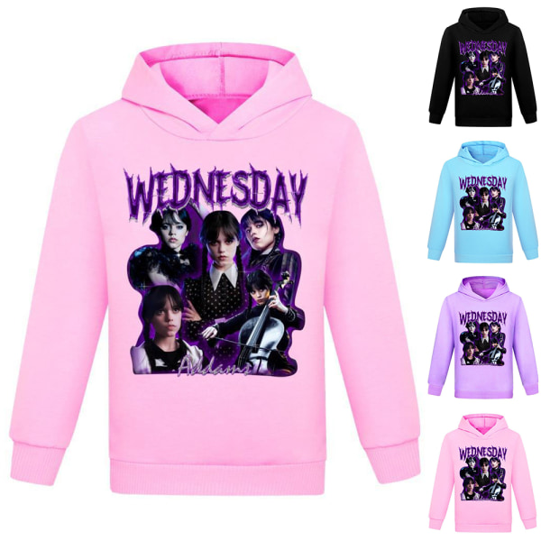 Barn Höst Vinter Onsdag The Addams Family Hoodie Sweatshirt purple 130cm