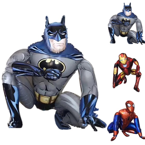 3D Marvel Superhjälte Spiderman Batman Boy Födelsedagsballonger Batman