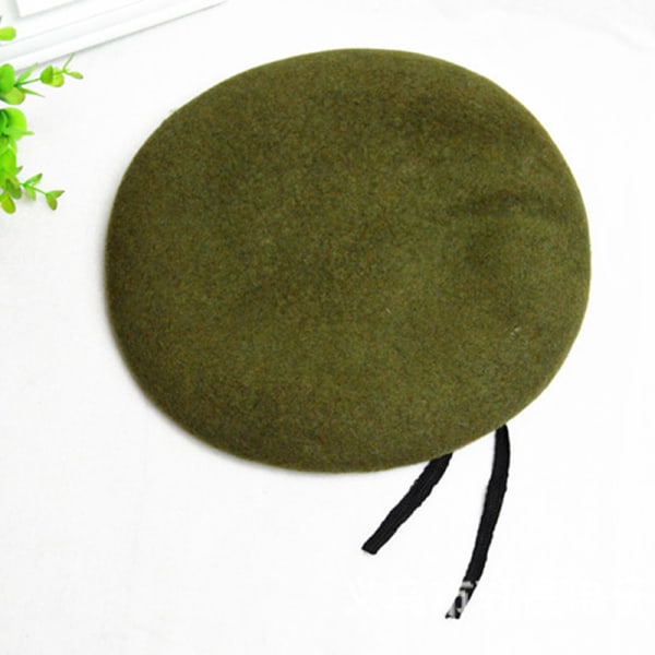 Militär Armé Soldat Mössa Ull Beret Män Kvinnor Uniform Mössa Green - Wool