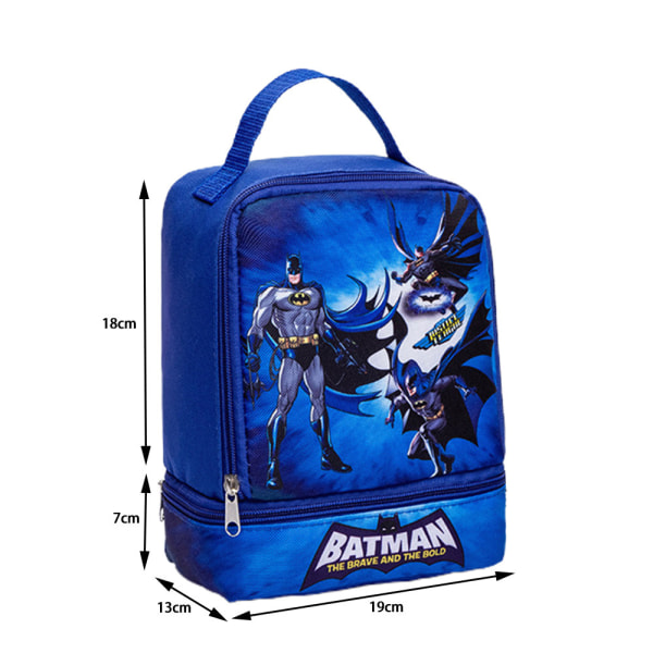 Barn Lunch Box Bag Dubbellagers Isoleringsväska för Student Batman