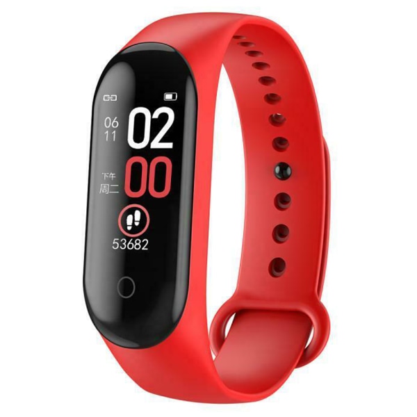 Smart Digital Watch Armband M4 Män Kvinnor Hälsa Sport Tracker Red