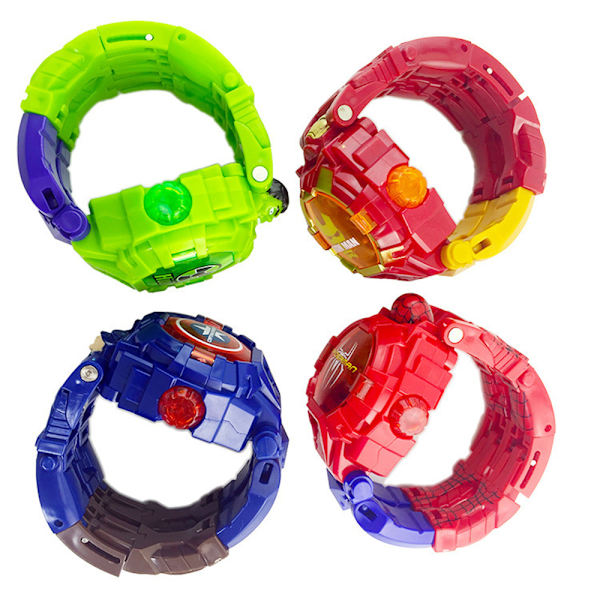 Lasten ranneke sarjakuva supersankari Transformer kellot hauskat lelut Iron Man