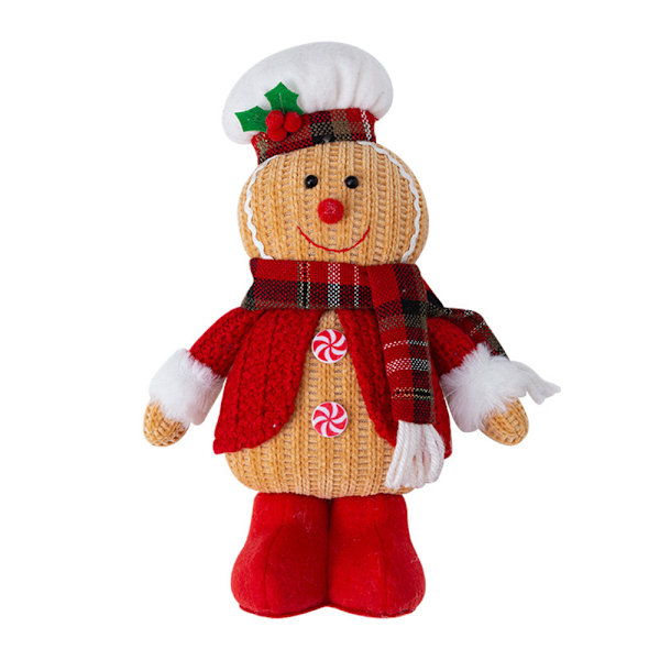 Plush Gingerbread Man Kudde Mjuk Jul Leksakspuppa Plyschfigurer Heminredning Present till Barn Vuxna White