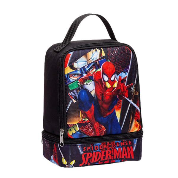 Barn Lunch Box Bag Dubbellagers Isoleringsväska för Student Spiderman