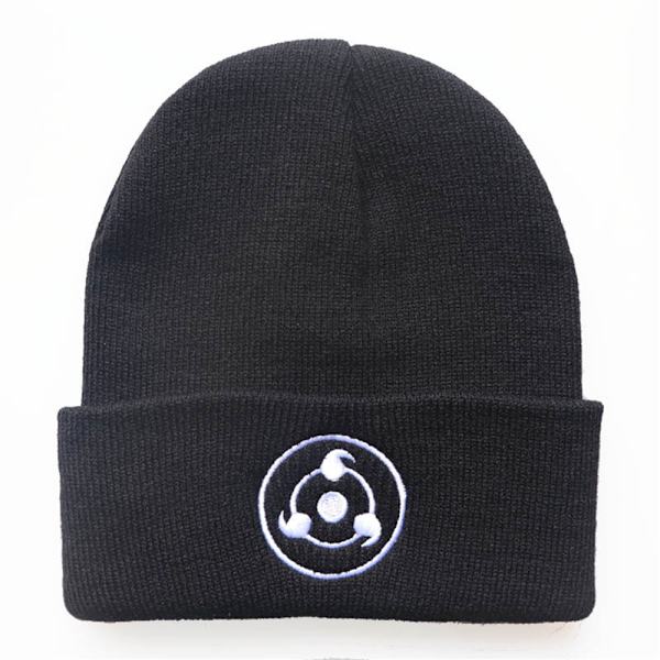 Naruto Stretch Knit Beanie Hat för män med broderad manschett C