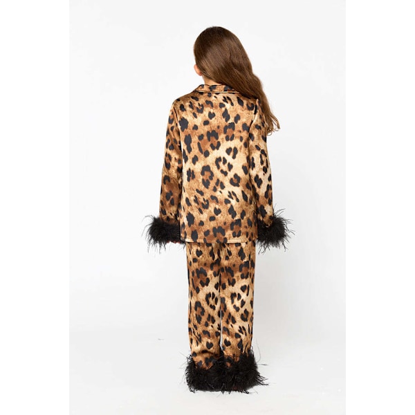 7-13 År Småbarn Flickor Pyjamas Julpyjamas För Små Flickor Små Barn Långärmad Sovkläder Knäppning Satin Pyjamas Set Yellow 8T