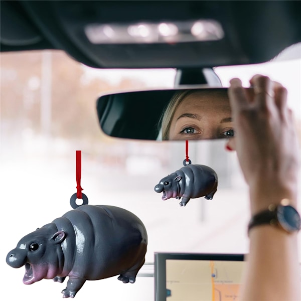 1 st. Söt Moo Deng Ornament Hängande Julgranspynt - Mini Unik Hängande Dekoration för Hemmet, Rustik Stil Dekorationspresent