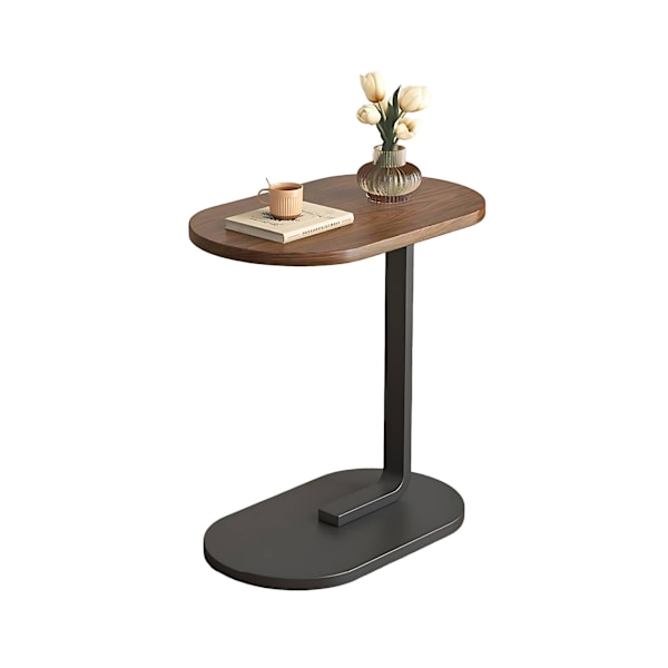 [3-dages forsendelse] Sidebord, C-formet mobilt sofabord, laptopbord, sofabord, computer sidebord, 45 x 30 x 60 cm, valnøddeoptik, til stuen 45x30x60cm