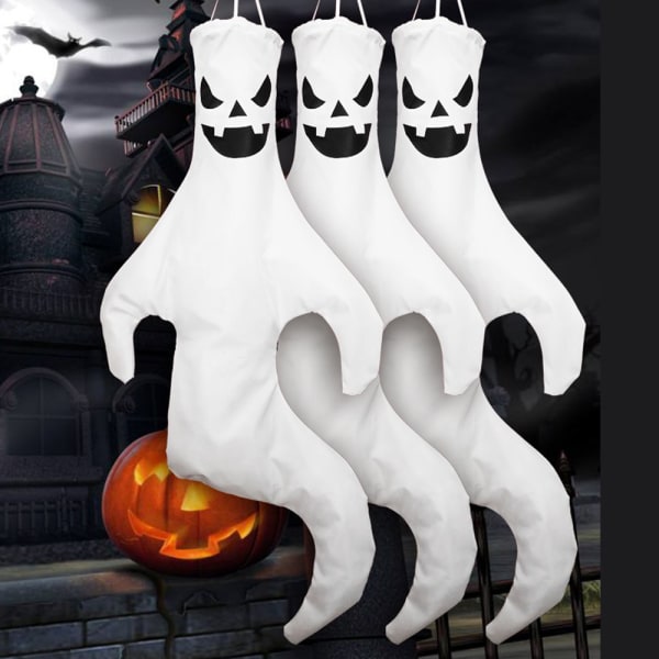 Halloween-dekorationer Ghost Windsock Hängande för festrekvisita