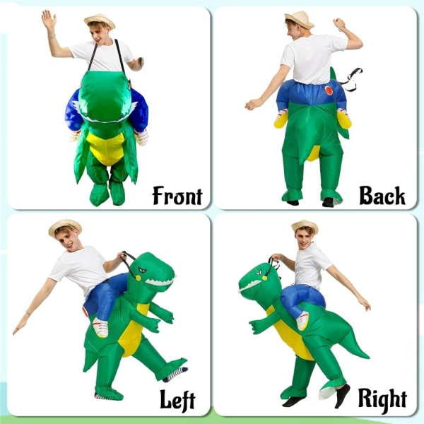 Uppblåsbar dinosauriekostym för vuxen Blow Up Ride-on T-rex kostym Halloweenfest