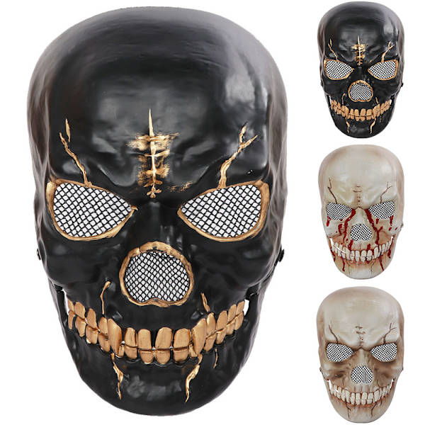 Skelett Skrämmande Mask för Halloween Fest Cosplay Maskeraddräkt B
