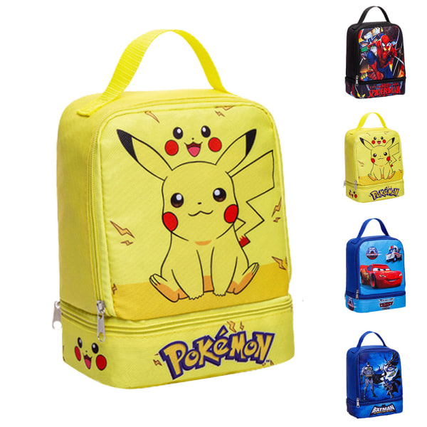 Barn Lunch Box Bag Dubbellagers Isoleringsväska för Student Pikachu