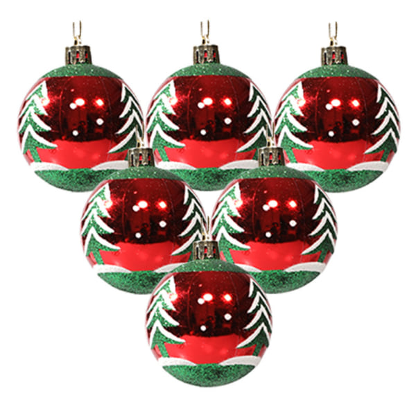6st Juldekorationer rekvisita Xmas Tree Pendant Ornament E 6PCS