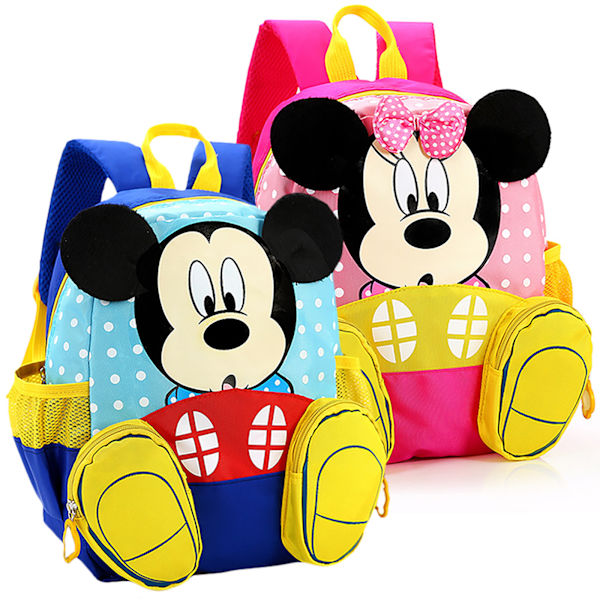 Barn Skolväska Cartoon Mickey Minnie Lightening Skolväska Rose red