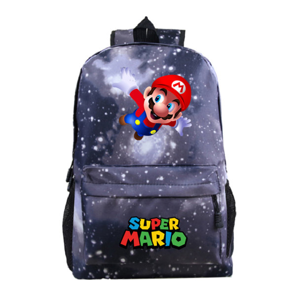 Super Mario Backpack Multi Character Video Game Schoolbag Travel Starry grey