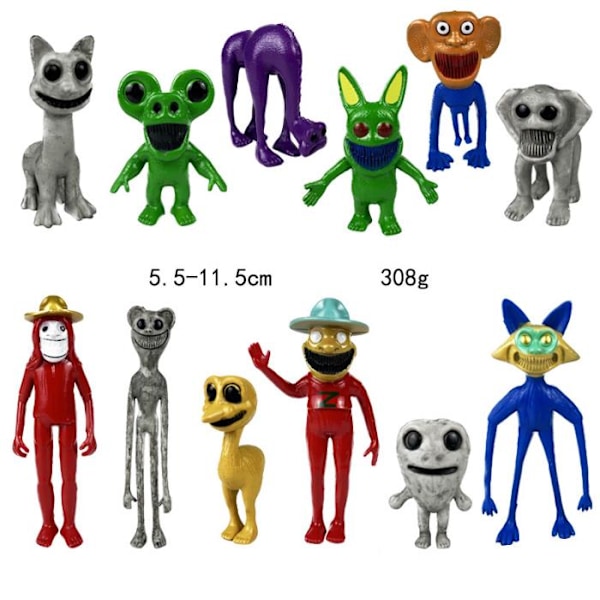 6/8/12st/set Zoonomaly Cartoon Mini Figurer PVC Modell Figurine Dockor Dekor E