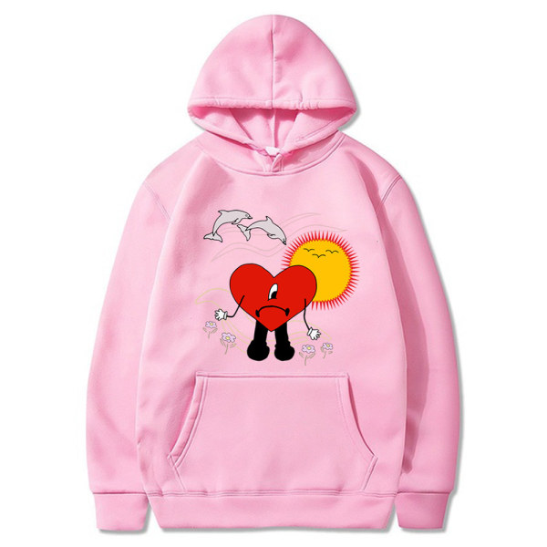 Dam Un Verano Sin Ti Bad Bunny Casual Sport Hoodie Pullover Pink L