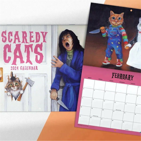 Scaredy Cats 2025 månadskalender Väggkalender, organisera planering