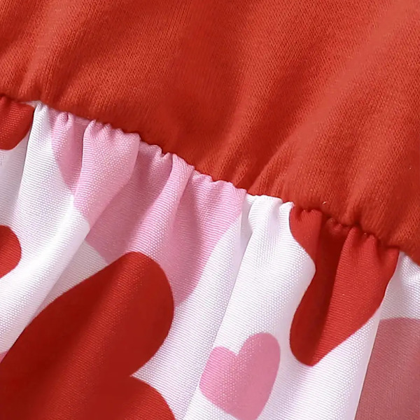 Barn Flickor Hjärttryckt Klänning Sommar Semester Vardaglig Ärmlös A-Linje Klänningar Red 110cm