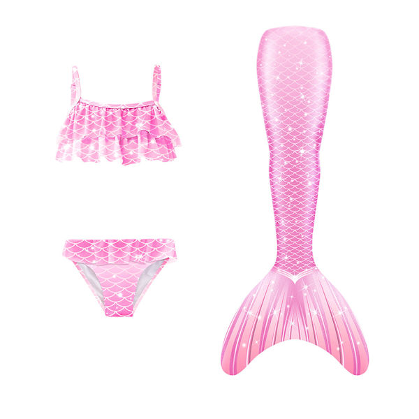 Sjöjungfrustjärtar för simning Flickor Baddräkter Prinsessa Bikini Baddräkt Set för Barn Flickor Barn Simbar Sjöjungfrustjärtsduk #3 110cm
